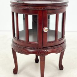 Apvalus raudonmedžio bariukas su padėklu 54x53x71,5 cm