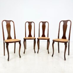 Medinės “Fischel” kėdės su ratanu 4 vnt. komplektas 49x40x101 cm, 48 cm