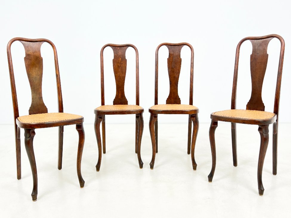 HK1062-kedes-2 Medinės “Fischel” kėdės su ratanu 4 vnt. komplektas 49x40x101 cm, 48 cm