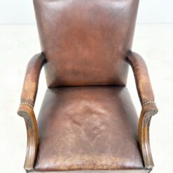 Ąžuolinio rėmo 360° sukamas darbo krėslas su oda 70x66x106 cm, 50 cm