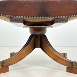 Ąžuolinio rėmo 360° sukamas darbo krėslas su oda 70x66x106 cm, 50 cm