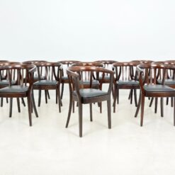 Thonet stiliaus medinis krėslas su eko odos sėdimąja dalimi 48x54x79 cm, 49 cm