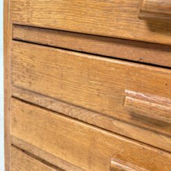 Mid Century vaikiškas ąžuolinis šešių stalčių rašomasis stalas 50,5×90,5×70 cm