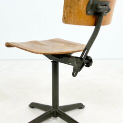 Vintažinė Ahrend de Cirkel darbo kėdė reguliuojamo aukščio atlošu 60x54x69(+9) cm, 47 cm