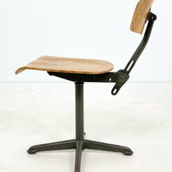Vintažinė Ahrend de Cirkel darbo kėdė reguliuojamo aukščio atlošu 60x54x69(+9) cm, 47 cm