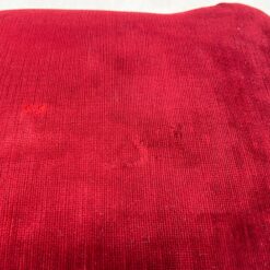 Rokoko stiliaus medinis aukso spalvos pufas su raudonu gobelenu 35x45x45 cm