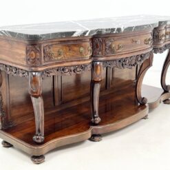 Prabangi raudonmedžio konsolė marmuriniu stalviršiumi 54x165x79 cm