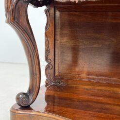 Prabangi raudonmedžio konsolė marmuriniu stalviršiumi 54x165x79 cm