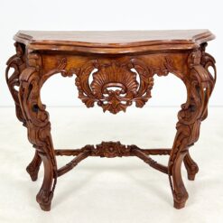 Barokinio stiliaus drožinėta medinė konsolė 45x105x80 cm