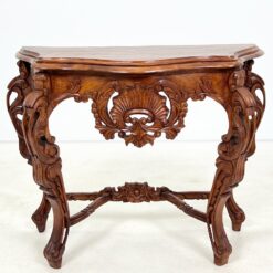 Barokinio stiliaus drožinėta medinė konsolė 45x105x80 cm