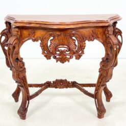 Barokinio stiliaus drožinėta medinė konsolė 45x105x80 cm