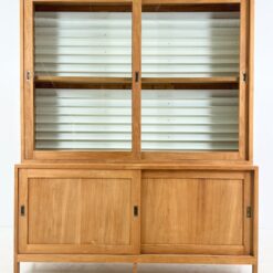 Mid Century dviejų dalių tikmedžio knygų spinta 50x180x220 cm