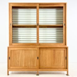 Mid Century dviejų dalių tikmedžio knygų spinta 50x180x220 cm