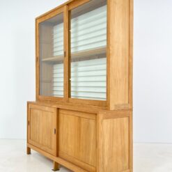 Mid Century dviejų dalių tikmedžio knygų spinta 50x180x220 cm