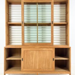 Mid Century dviejų dalių tikmedžio knygų spinta 50x180x220 cm