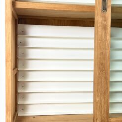 Mid Century dviejų dalių tikmedžio knygų spinta 50x180x220 cm