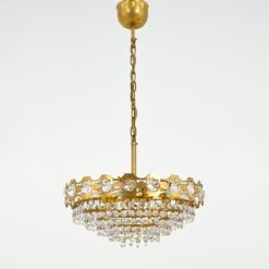 Pakabinamas žalvarinis sietynas su stiklo karoliukais 35x35x64 cm