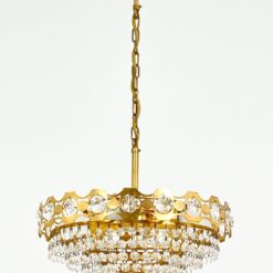 Pakabinamas žalvarinis sietynas su stiklo karoliukais 35x35x64 cm