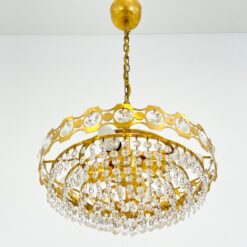 Pakabinamas žalvarinis sietynas su stiklo karoliukais 35x35x64 cm