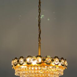 Pakabinamas žalvarinis sietynas su stiklo karoliukais 35x35x64 cm