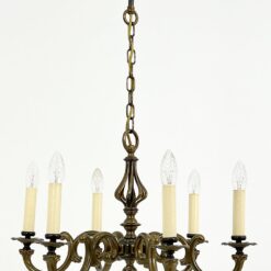 Žalvarinis pakabinamas šešių šakų sietynas 58x58x80 cm