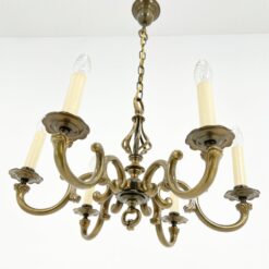 Žalvarinis pakabinamas šešių šakų sietynas 58x58x80 cm