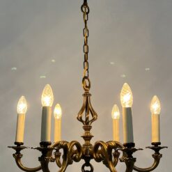 Žalvarinis pakabinamas šešių šakų sietynas 58x58x80 cm