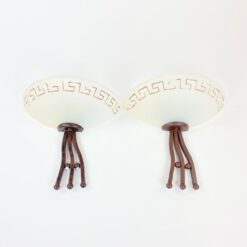 Sieniniai šviestuvai stikliniais gaubtais 2 vnt. komplektas 15x30x26 cm