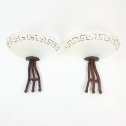 Sieniniai šviestuvai stikliniais gaubtais 2 vnt. komplektas 15x30x26 cm