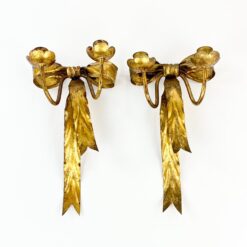 Metalinės dviejų šakų sieninės žvakidės “Kaspinas” 2 vnt. kompl. 13,5x17x31 cm