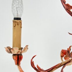 Metalinis pakabinamas ąžuolo lapų motyvų trijų šakų sietynas 59x59x72 cm