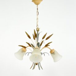 Metalinis pakabinamas augalų motyvų trijų šakų sietynas 56x56x77 cm