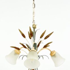 Metalinis pakabinamas augalų motyvų trijų šakų sietynas 56x56x77 cm