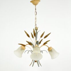 Metalinis pakabinamas augalų motyvų trijų šakų sietynas 56x56x77 cm