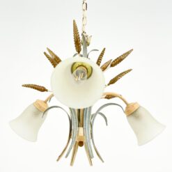 Metalinis pakabinamas augalų motyvų trijų šakų sietynas 56x56x77 cm