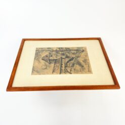 Kreidelėmis ant popieriaus pieštas peizažas Nürnberg Tratzenzwinger 1,5x42x53,5 cm