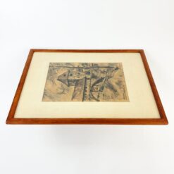 Kreidelėmis ant popieriaus pieštas peizažas Nürnberg Tratzenzwinger 1,5x42x53,5 cm