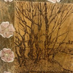 Ant medienos išdegintas gamtos peizažas 1×30,5×43 cm