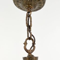 Bronzinis šešių šakų sietynas su natūralaus akmens gaubtais 86x86x74 cm