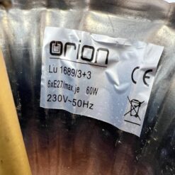 “Orion” aukso spalvos metalo sietynas su stiklo gaubtais 58x58x77 cm