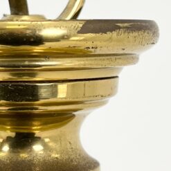 Žalvarinis pakabinamas šviestuvas su stikliniu gaubtu 24x24x83 cm