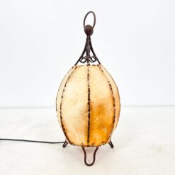 Metalinis stalinis šviestuvas su oda 24x24x48 cm