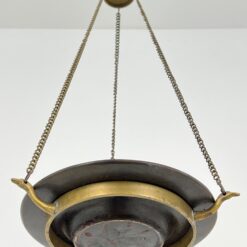 Žalvarinė pakabinama lėkštė su senovinių monetų atvaizdais 19,5×19,5×42 cm