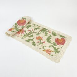 Gėlių raštų stalo takelis apnertomis kraštinėmis 117x36x0,2 cm