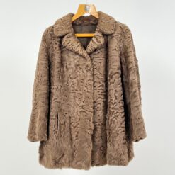 Vintažiniai trumpi karakulio kailio kailiniai su kišenėmis 55x82x6 cm