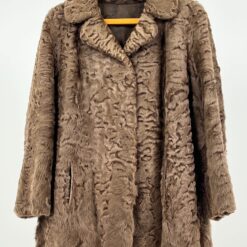 Vintažiniai trumpi karakulio kailio kailiniai su kišenėmis 55x82x6 cm