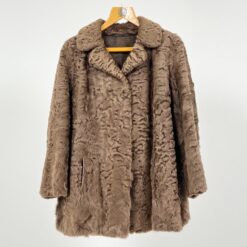 Vintažiniai trumpi karakulio kailio kailiniai su kišenėmis 55x82x6 cm