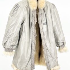 Vintažiniai natūralios odos ir lapės kailio kailiniai 60x93x11 cm