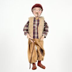 Vintažinė lėlė marionetė “Senolis su pypke” 14x27x55 cm