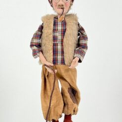 Vintažinė lėlė marionetė “Senolis su pypke” 14x27x55 cm